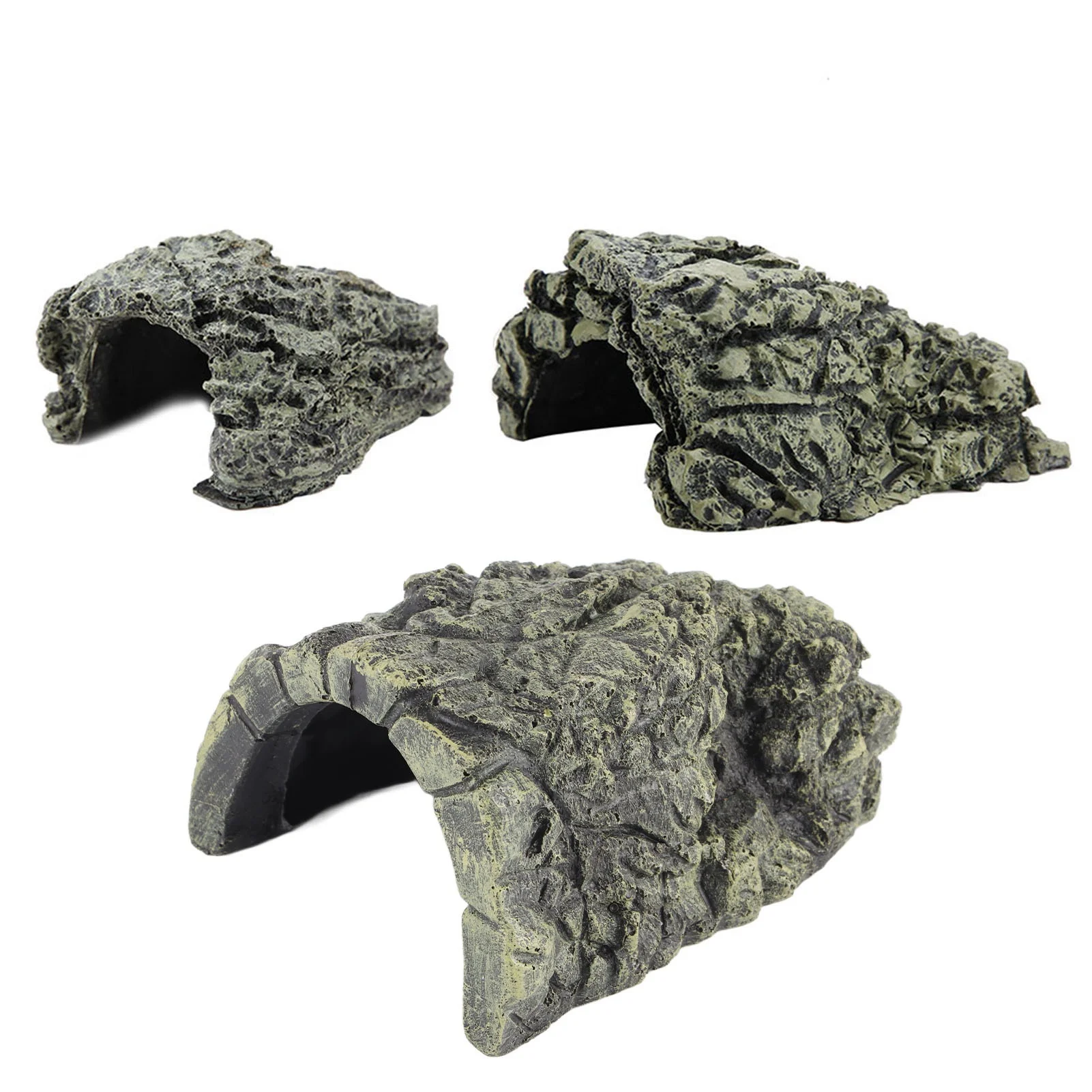 Fish Hiding Cave Resin Aquarium Turtle Reptile Basking Hide Habitat Decoration Ornament