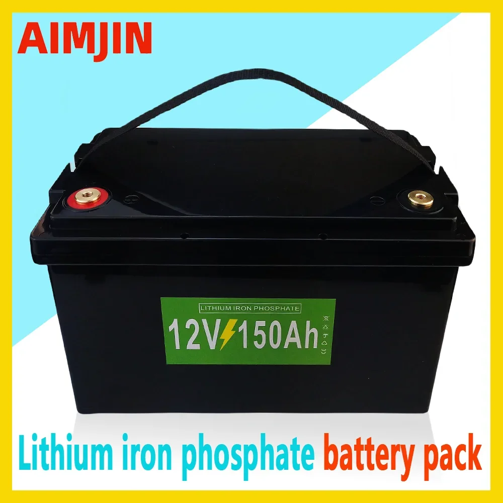 

New 12V 150Ah LiFePo4 Battery Pack With Built-in BMS RV Marine Household, Wind Turbine Solar Charging