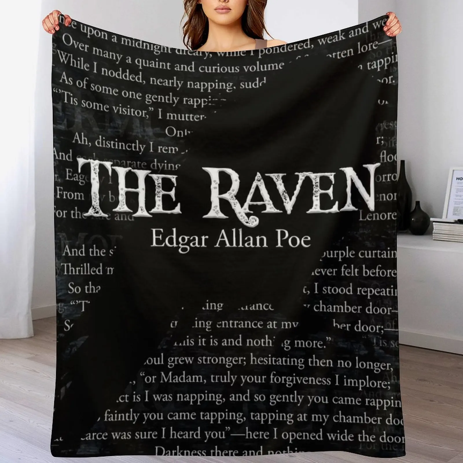 

The Raven Throw Blanket Stylish Decor Blanket Gift for Friends Roommate