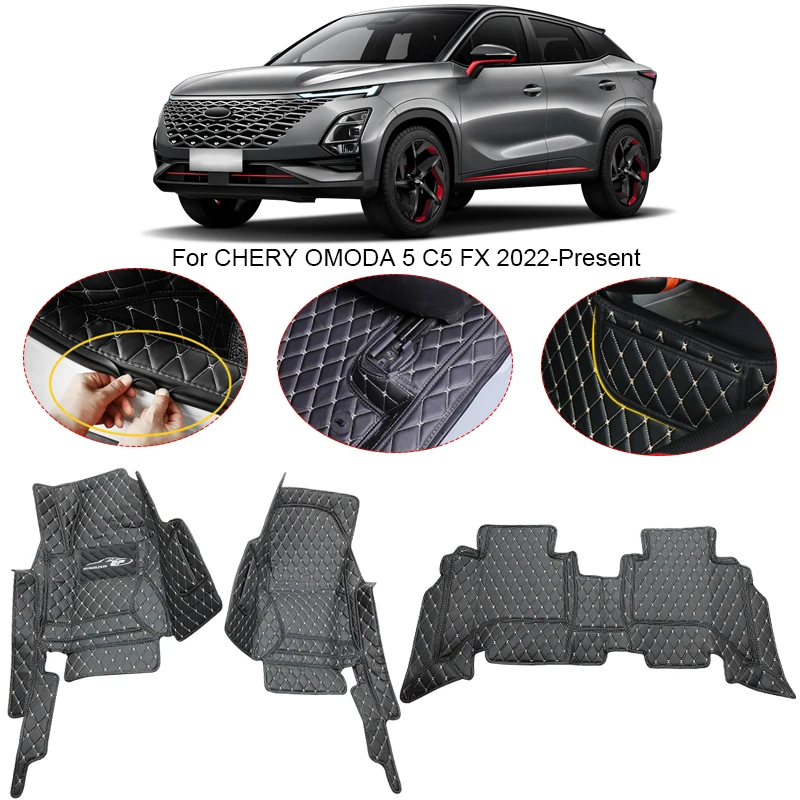 

For Chery OMODA 5 C5 FX 2022-2025 Car Floor Mat 3D Full Surround Liner Foot Pads PU Leather Waterproof Carpet Auto Accessories