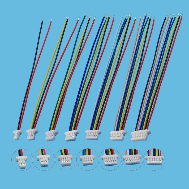 10Pcs Mini SH 1.0mm Pitch Single Female Connector JST SH 1mm 2/3/4/5/6/7/8 Pin Terminals Plug 10CM 28AWG Electronic Wires Cable