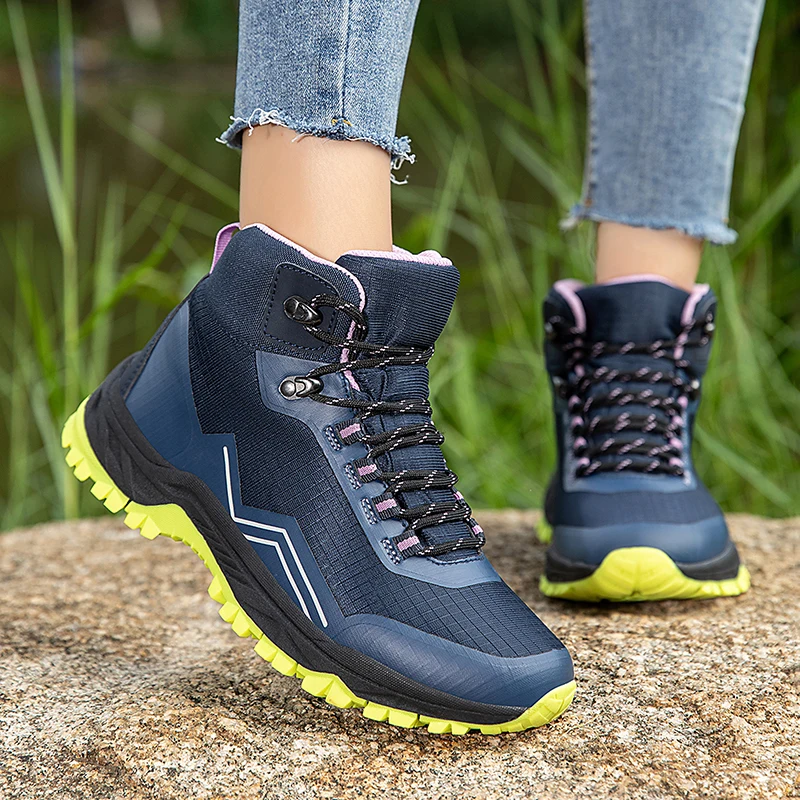 Botas de senderismo al aire libre Unisex para hombres y mujeres, zapatillas de Trekking de alta calidad, zapatos de plataforma para caminar para hombres, zapatos deportivos antideslizantes para mujeres