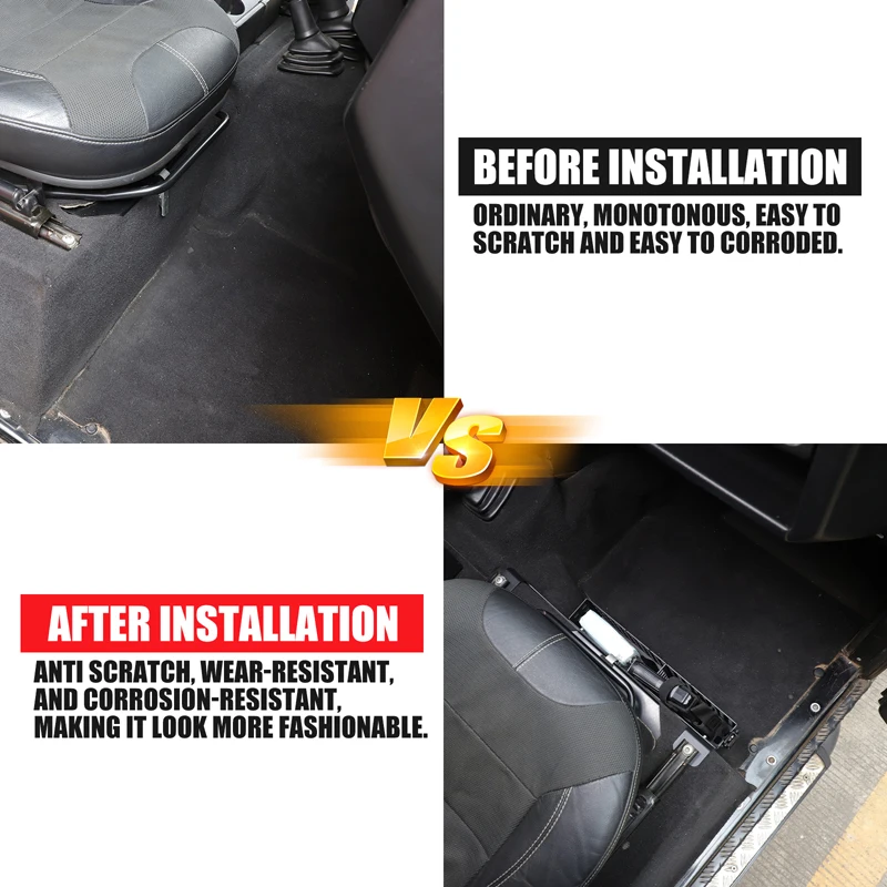 

1Pcs Aluminum alloy black For Land Rover Defender 90 110 130 2004-2018 Car co-driver seat under storage basket Car accessories