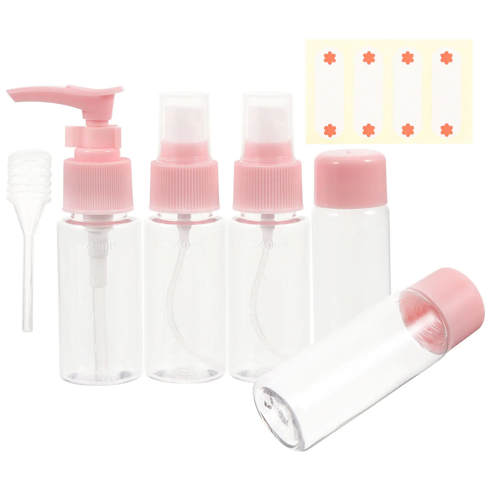 7-delige reisflessenset transparante hervulbare plastic toilettascontainers voor shampoo lotion gezichtswas zonnebrandcrème