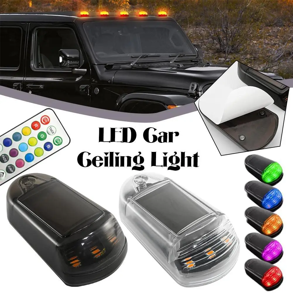 Auto General Solar Remote Control Roof Mouse Light Led Car Truck Pickup Truck Night Warning Light 7-color App Control Cab Light