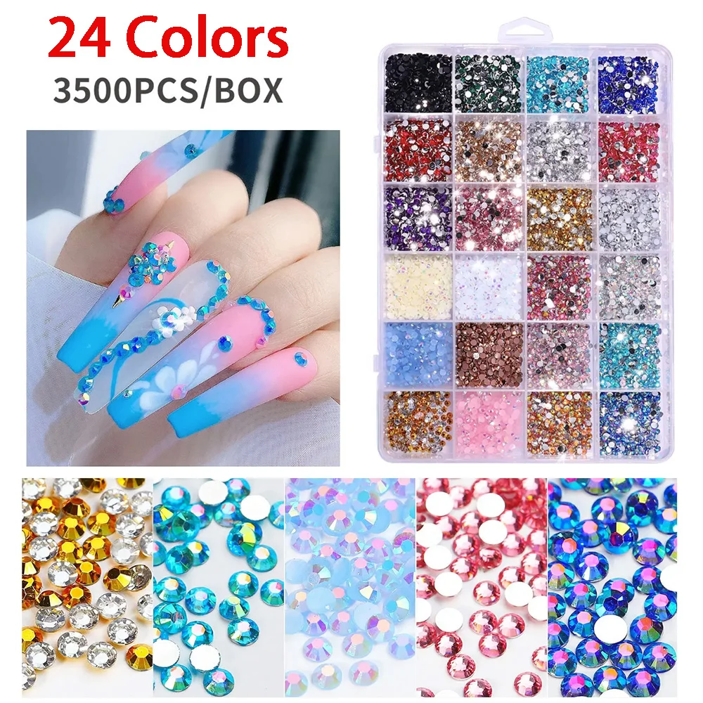 

Красочные стразы для дизайна ногтей, смола 2/3 мм, плоская задняя часть, ослепительные драгоценные камни