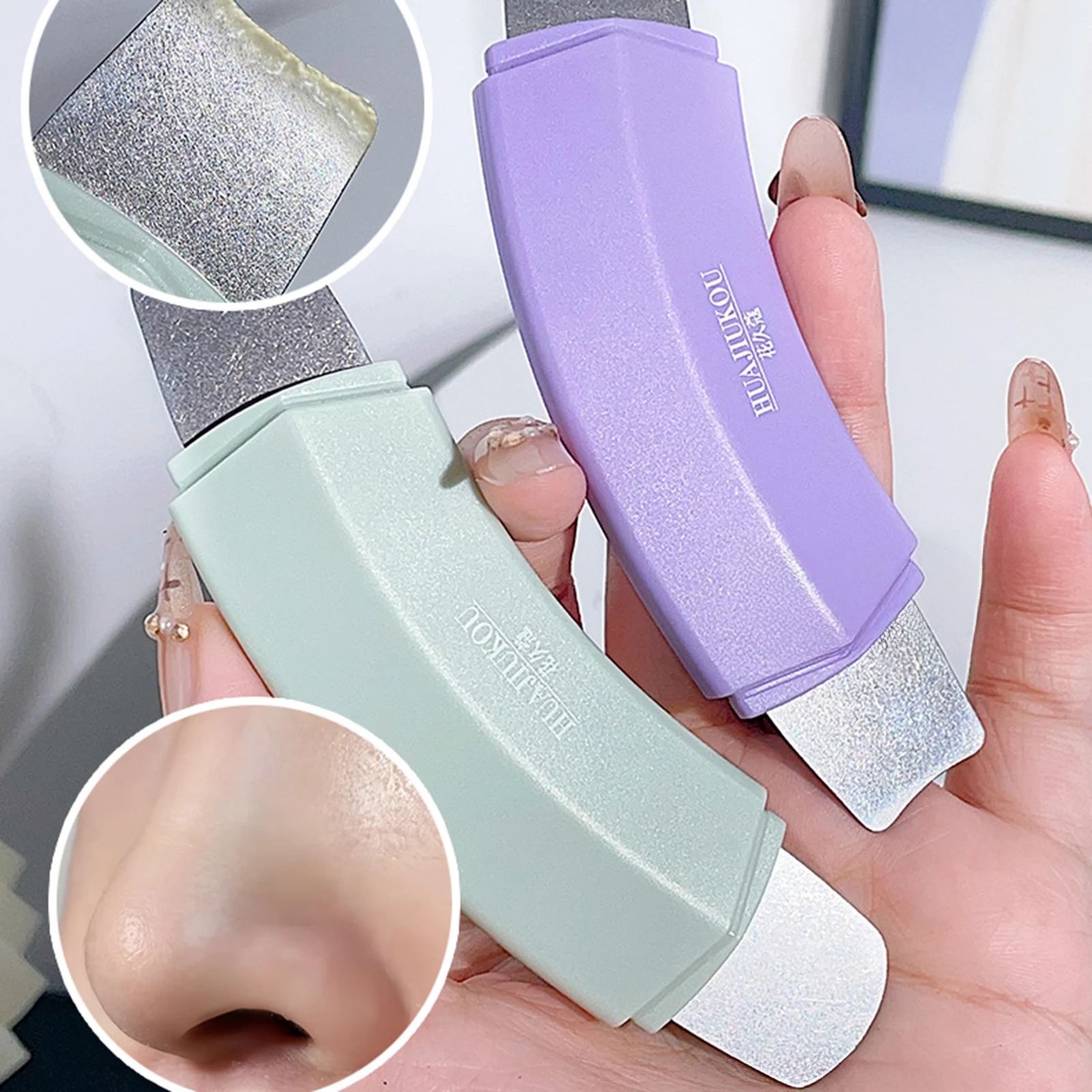 Outil d'élimination des points noirs et des points blancs, nettoyage en profondeur à Double tête pour le nez et le visage, nettoyeur de pores de la peau, outils de beauté pour soins de la peau