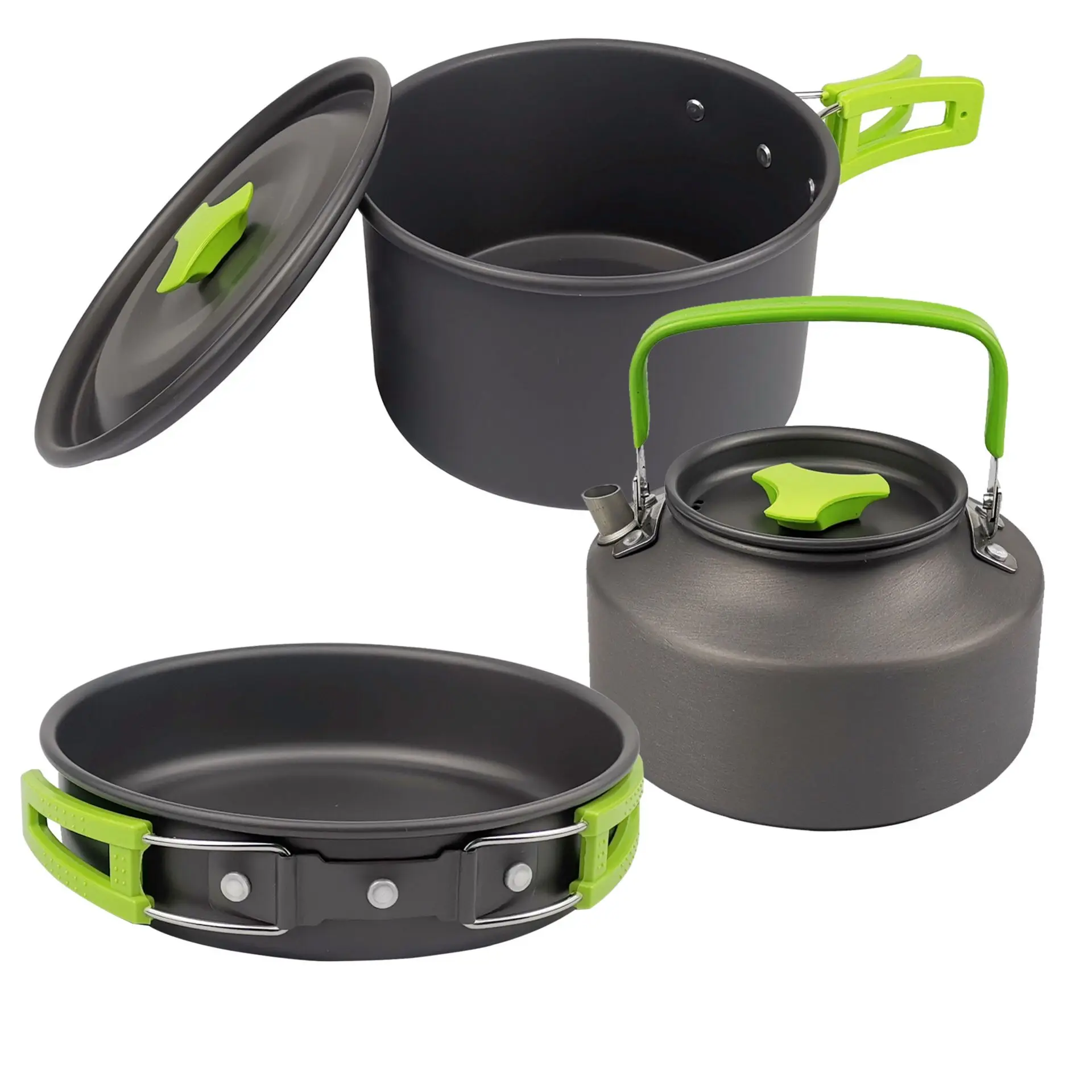 

Teapot Set Outdoor Camping Pot Set Portable Picnic Cooker Plates Camping 1.2L Pot Cookware Set