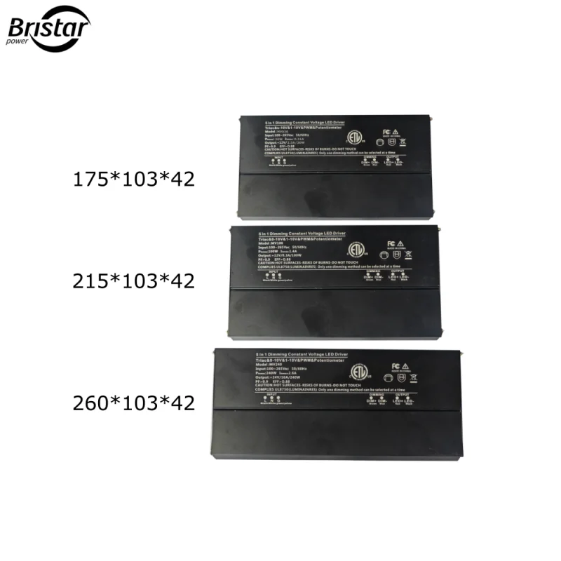 30-240W IP67 200W 24V Waterproof 5 in 1 Triac Dimming 0-10V/1-10V/Potentiometer/10V PWM LED Driver US ETL Standard Junction Box view 5