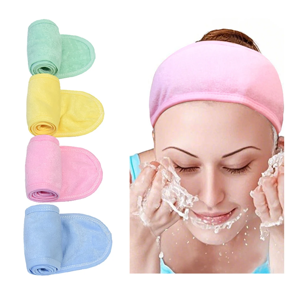 

1pc Adjustable Headband Wash Face Yoga Headband Bath Hair Band with Magic Tape Makeup Hairband