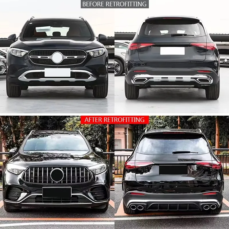 2023-2026 GLC X254 Car Modification Upgrade 63 Surround Front Bumper and Rear Bumper Body for Benz