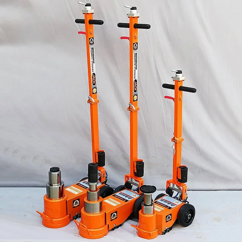 jingji Pneumatic Trolley 50/25T heavy duty Pneumatic hydraulic jack for truck Pneumatic jack for truck