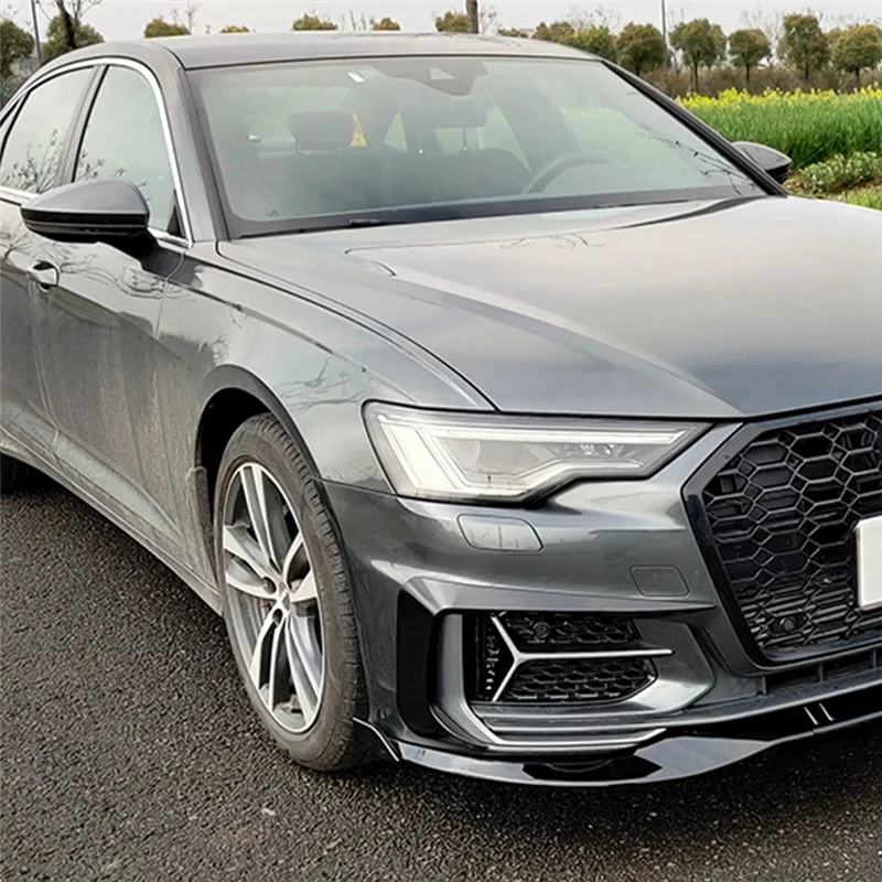 

Front Bumper Grille Cover For A6 C8 S-Line 2019-2023 Fog Light Bezel Grill Honeycomb Mesh Style 4K0807151A