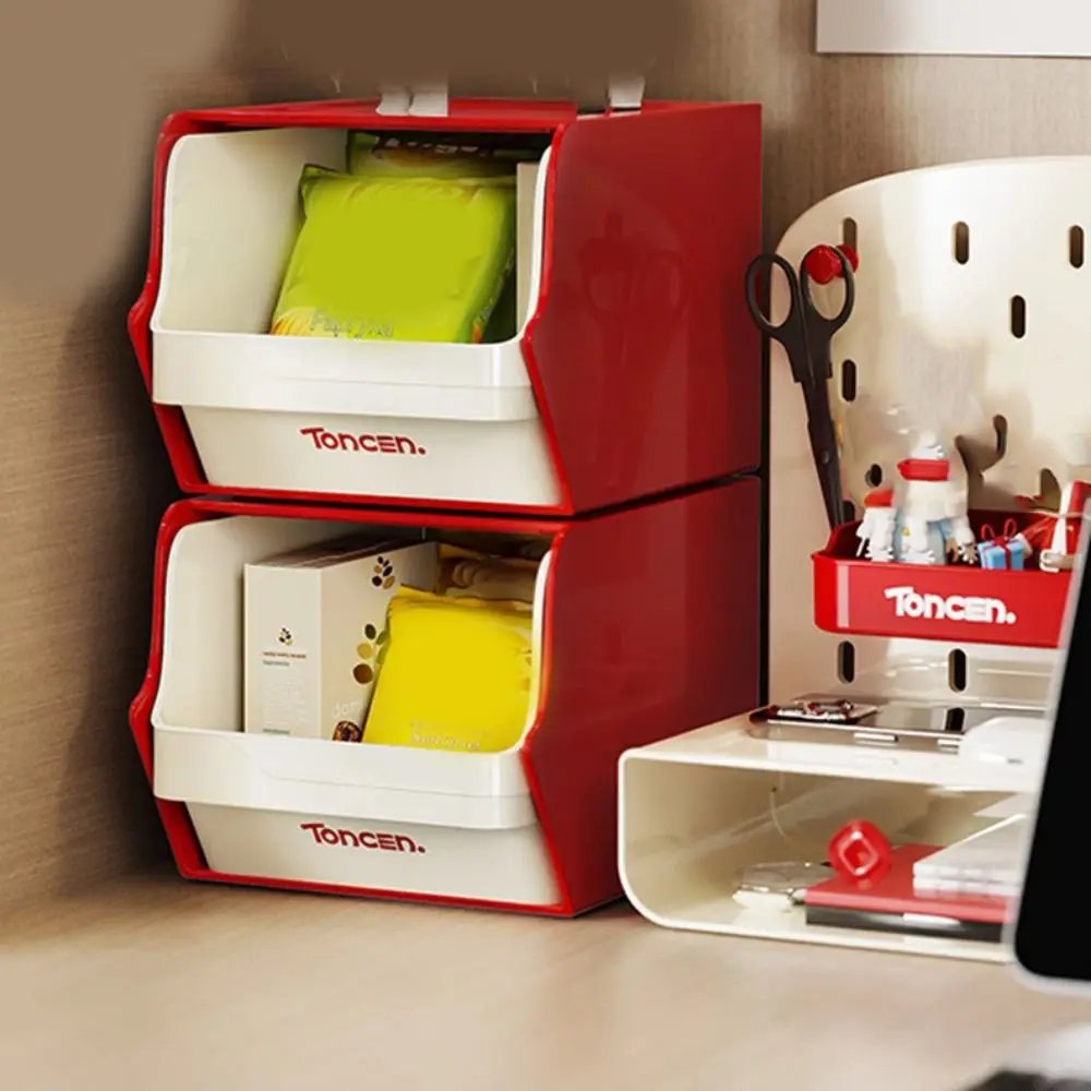 Multifunctional Wall-Mounted Tea Bag Storage Box Stackable Plastic Instant Coffee Rack Dustproof Desktop Storage Box Office