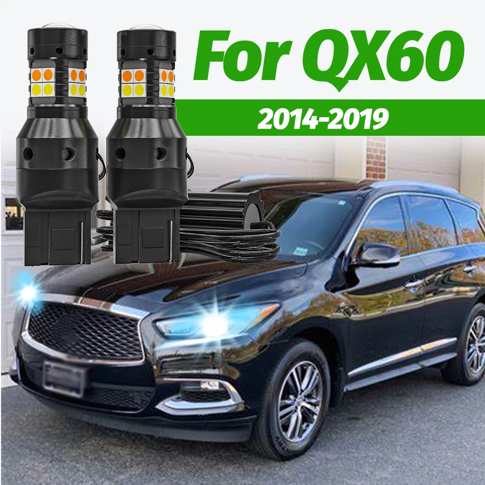 

2 шт. Двухрежимные светодиодные дневные ходовые огни (DRL) с функцией поворотников для Infiniti QX60 2014-2019 2015 2016 2017 2018