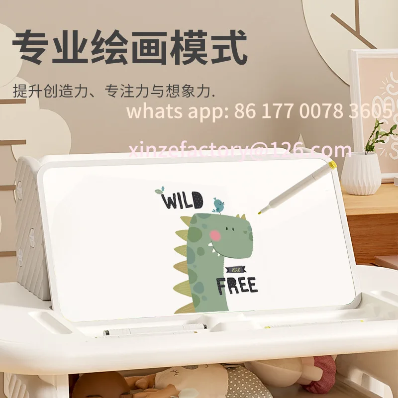 طاولة دراسة قابلة للتخصيص، طاولة ألعاب رفع منزلية متعددة الوظائف، طاولة دراسة وكراسي للأطفال حديثة وبسيطة #3