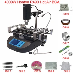 Hot Air Solder Station 3 Zones Soldering Machine Honton R490 BGA Rework Station R690 V.3 Touch Screen for Mainboard Chips Repair