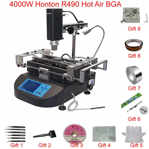 뜨거운 공기 솔더 스테이션 3 구역 납땜 기계 Honton R490 BGA 재 작업 스테이션 R690 V.3 메인 보드 칩 수리 용 터치 스크린