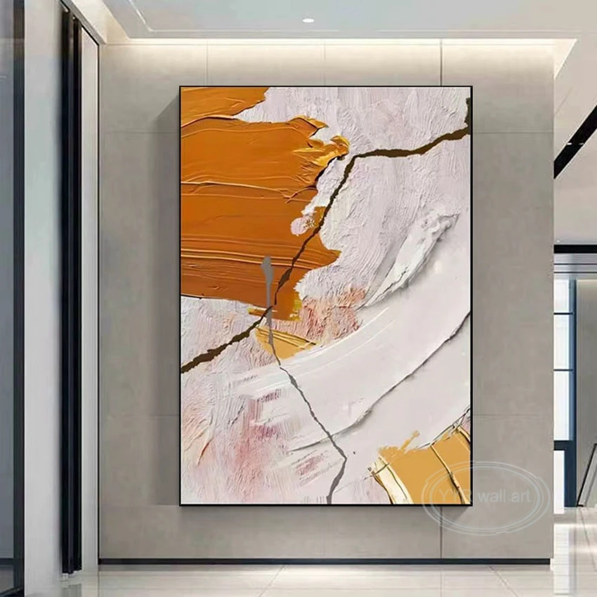 Nordic Modern Abstract Color Blocking Art Application Pure Handmade  Oil  Painting Decoration Mural For Bedroom Dining Room Sofa