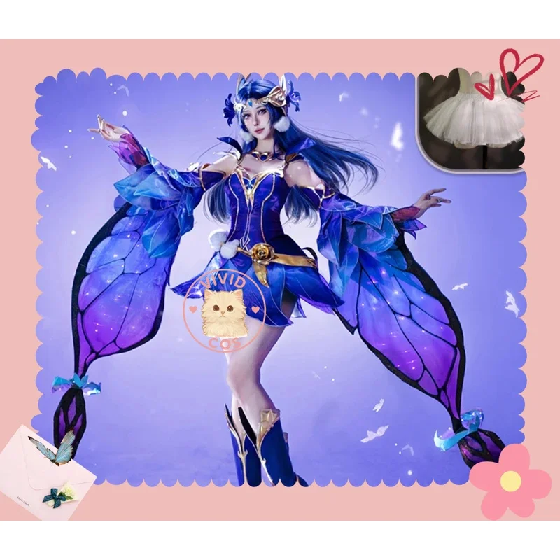 c;4,f'6\b/Joy of Kings cosplay costume Diao Chan role play high quality new purple sexy dress set comp5;g'7,b'9\