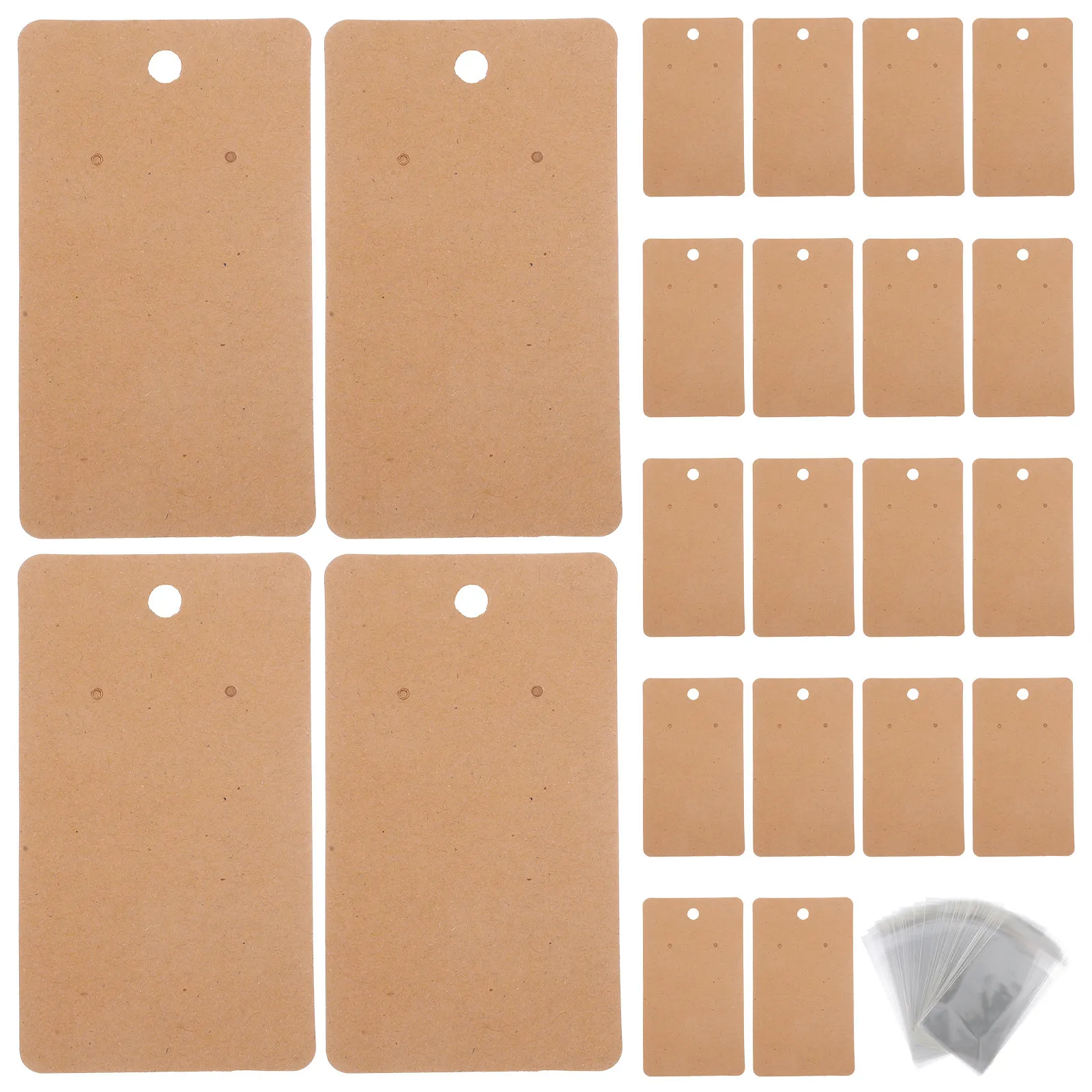 

1Set Earring Holder Cards Kraft Paper Jewelry Display Foldable Stand for Earrings Necklace Packing Storage Earring Display Cards