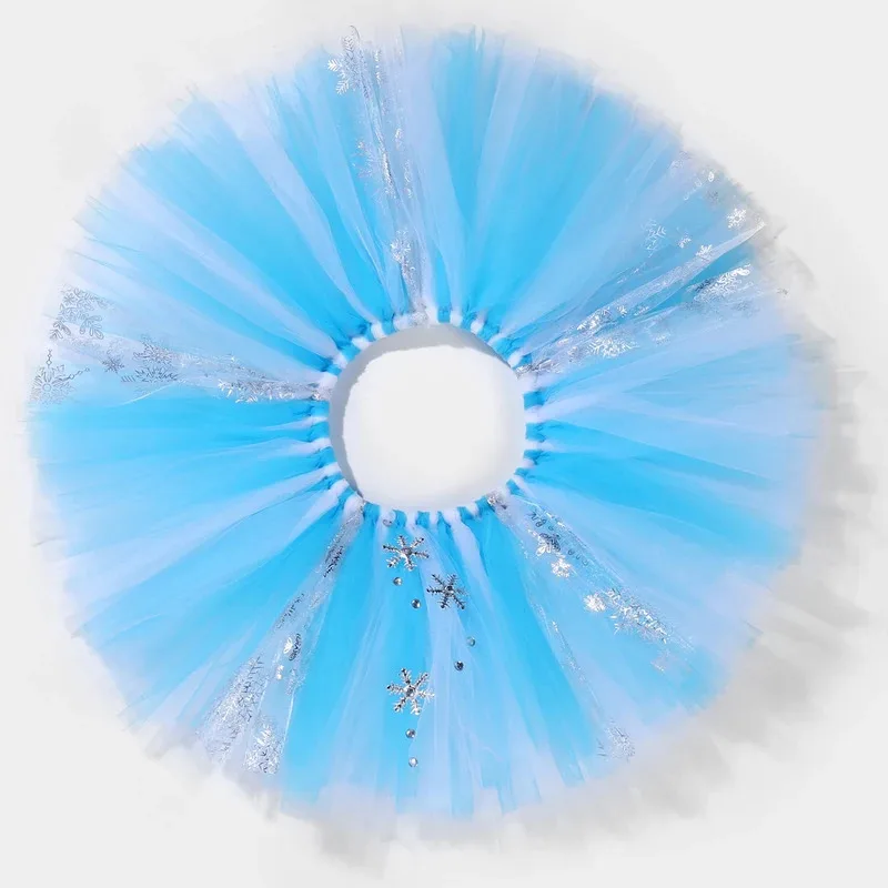 엘사 튜튜 스커트 여자아이 키즈 튤 공주 스커트 왕관 포함 유아 여아 튜튜 어린이 크리스마스 의상 생일 선물