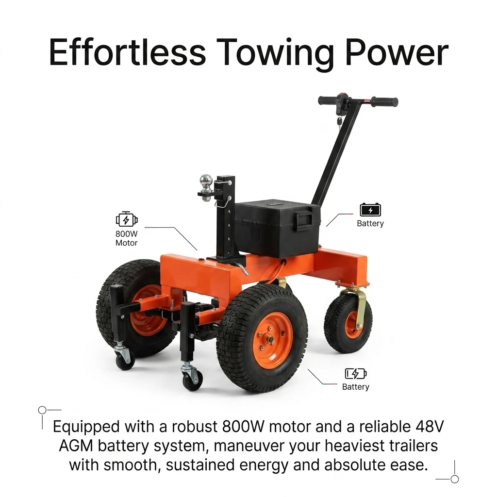 Electric Trailer Dolly, 3000KG 7000LBS Motorized Hitch, 800W Power Mover for Caravan Boat, Heavy Duty Tool for Camping