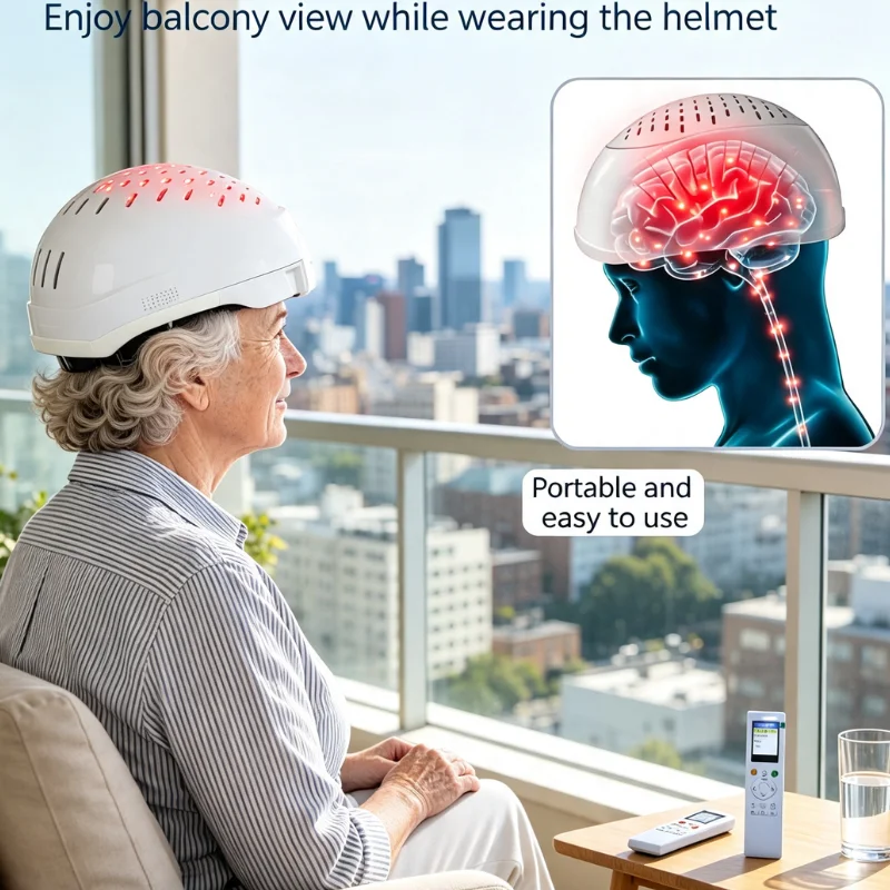 1070nm Near Infrared Brain Helmet 436 LEDs PBM Device for Parkinson Stroke Autism Rehabilitation Therapy