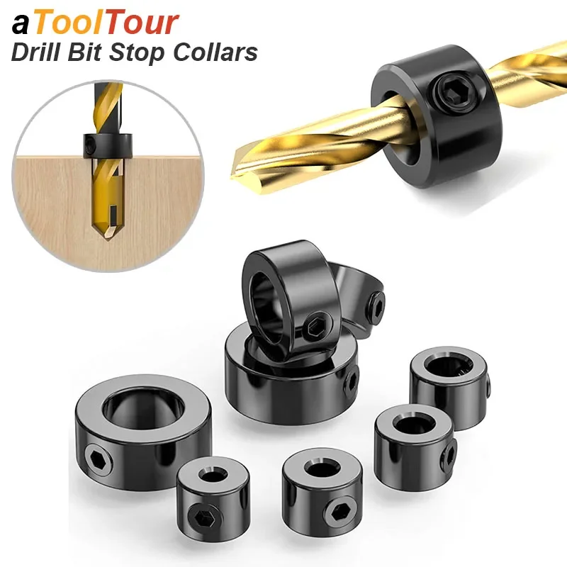 Drill Bit Limit Ring, Twist Drill Positioning Ring, Positioning Limit Ring, Depth Limiter, Clamping Depth Ring, Woodworking Drilling, Hole Opening, 3-12 Woodworking Three-Point Drill