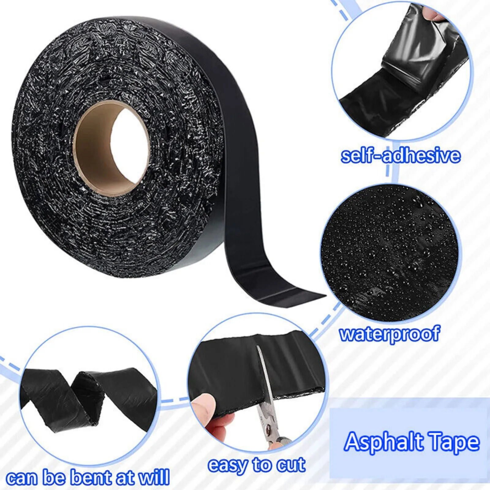 US 49ft Asphalt Tarmac Packaging Joints Crack Sealer Self Adhesive Repair Filler Tape -