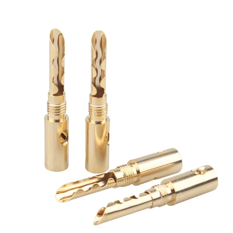 BFA 바나나 플러그, 금도금 구리 하이파이 오디오 앰프 커넥터 어댑터, 5mm, 24K, 8 개