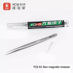 YCS YCS-01 Vliegende Draad Pincet Hoge Precisie Geen-Magnetische Roestvrij Staal Antistatische Pincet voor Mobiele Telefoon Onderhoud