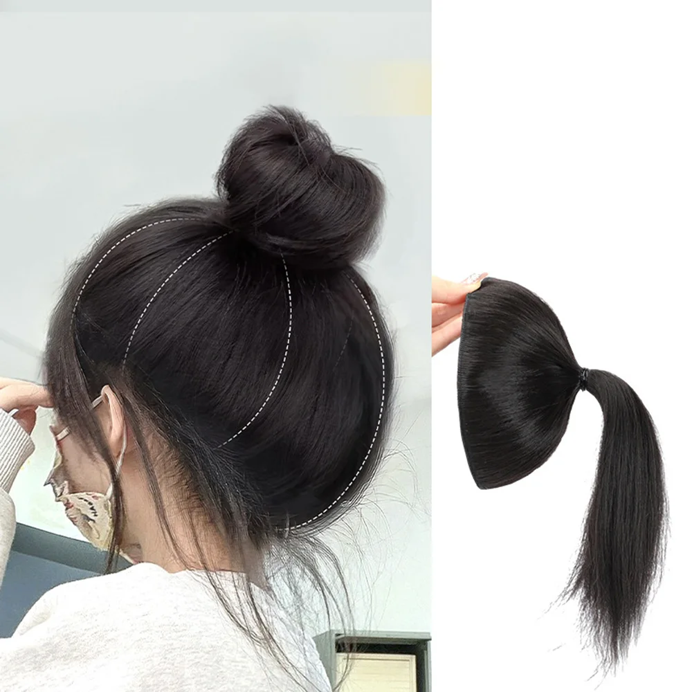 Synthetic Hair Bun ExtensionsBall Head Wig Hair Bag Grapefruit Peel Lazy Hair Magic Tool Increase Hair Volume Fluffy Hair Tie