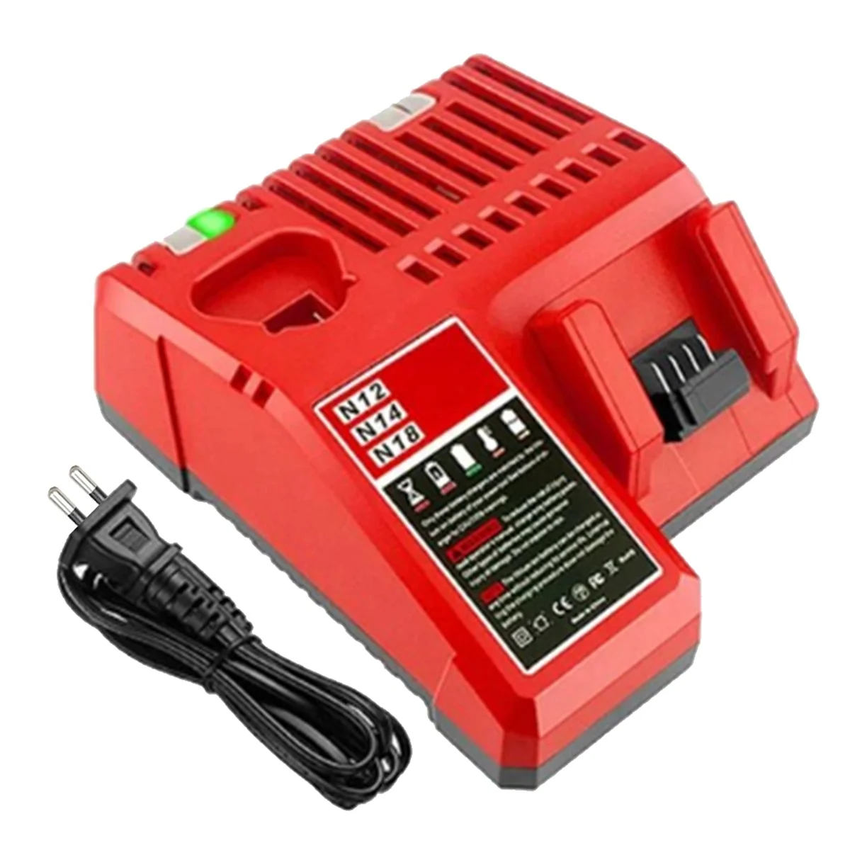 Multipurpose Li-Ion Battery Charger for Milwaukee M12-M18 EU Plug