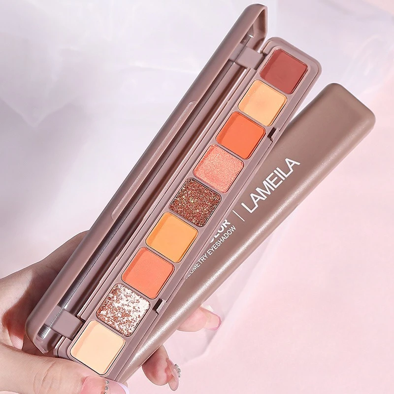 Paleta de sombras com 3 estilos, brilho fosco, maquiagem para os olhos, à prova d'água, longa duração, pigmentado, cosméticos suaves, 9 cores, atacado