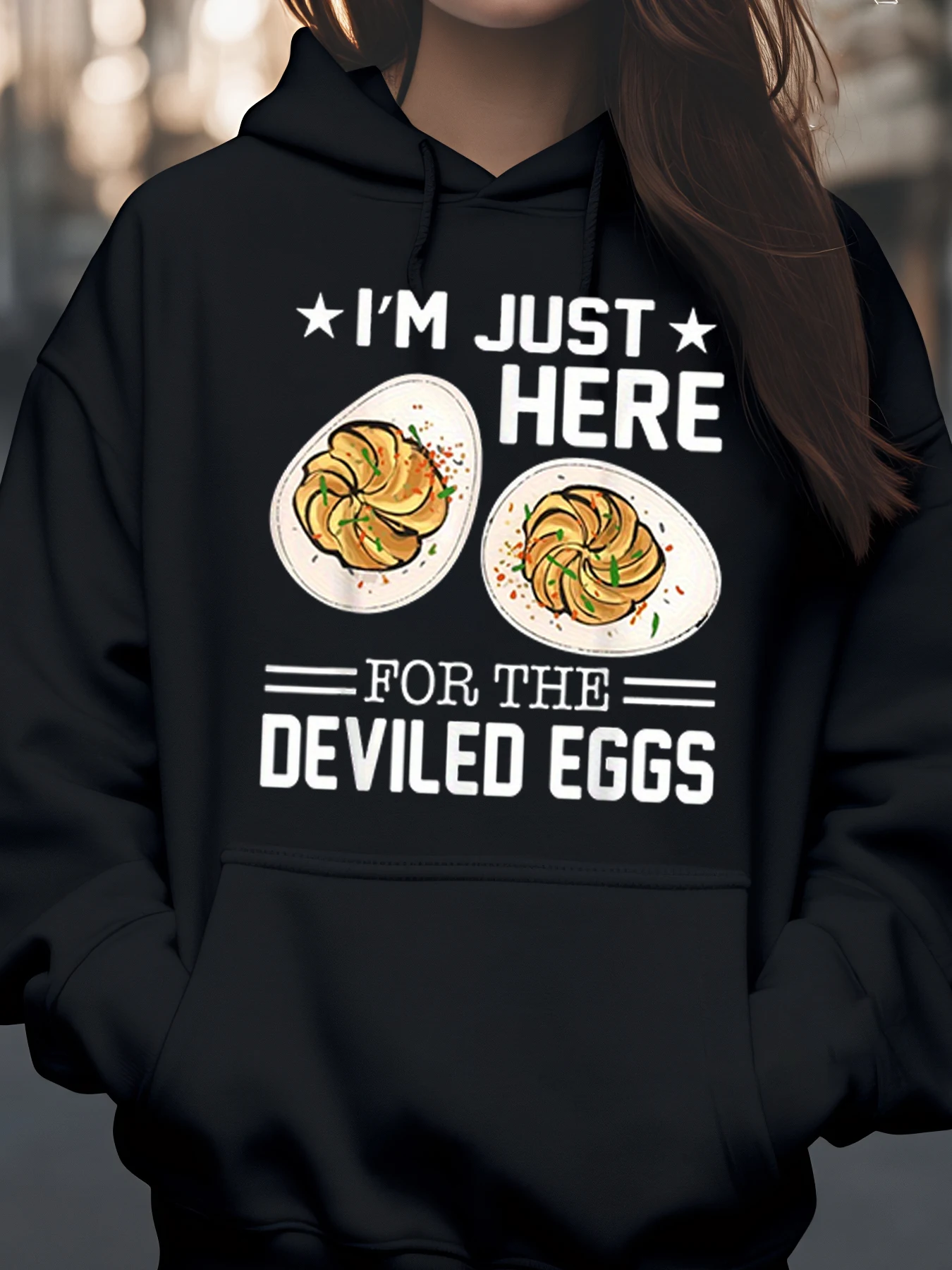 

Толстовка с принтом «Дьяволи яйца» для пасхальной вечеринки, любителей еды, повседневная одежда для женщин и мужчин