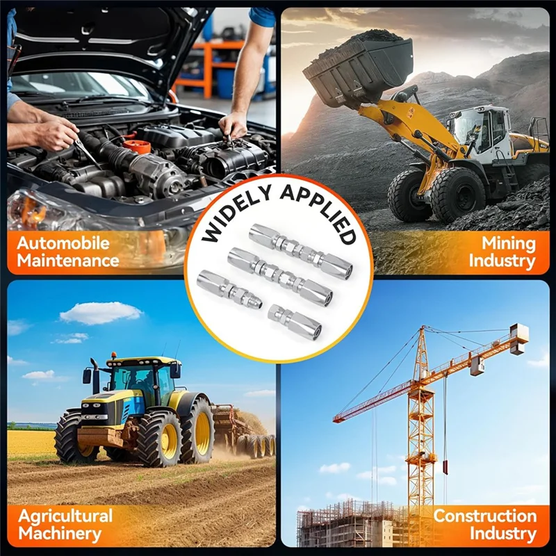 

A69e2pcs Hydraulic Hose Field Fittings Repair Kit And 5Pcs Small Repair Parts, Reusable Hydraulic Repair Fittings