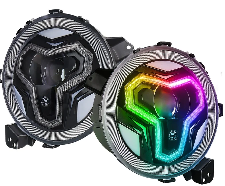 

JP16 ODM RGB colorful 9 inch LED Headlamp headlight for Wrangler JL/GLADIATOR Pickup JT