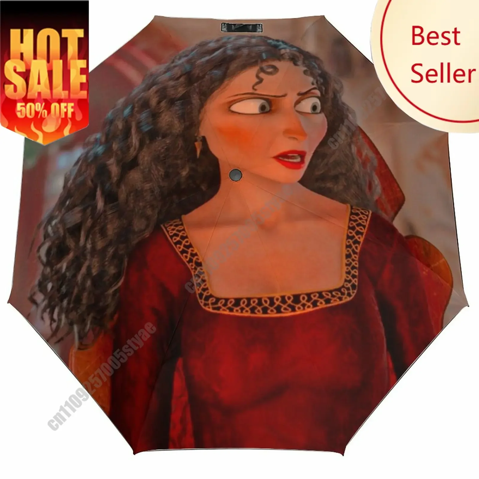 

Mother Gothel Umbrella Disney Cartoon 3 Fold Auto Suitable Both Sunny Rainy Days Decoration Gifts Decor Custom Umbrella