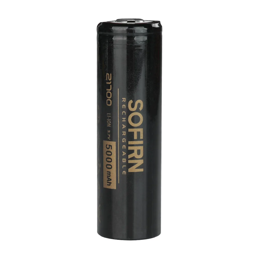Sofirn 21700 5000mAh Battery Flat/Tip Head 3.7V 48A 10C Discharge HD Cell Lithium Reall Capcaity
