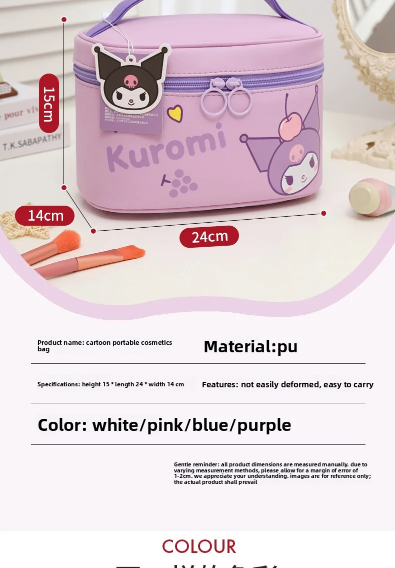 Große Cartoon-Kosmetiktasche mit niedlichem Design, Reise-Kosmetik-Aufbewahrungstasche, Sanrio Original Hello Kitty KT Make-up-Tasche – Detail 1