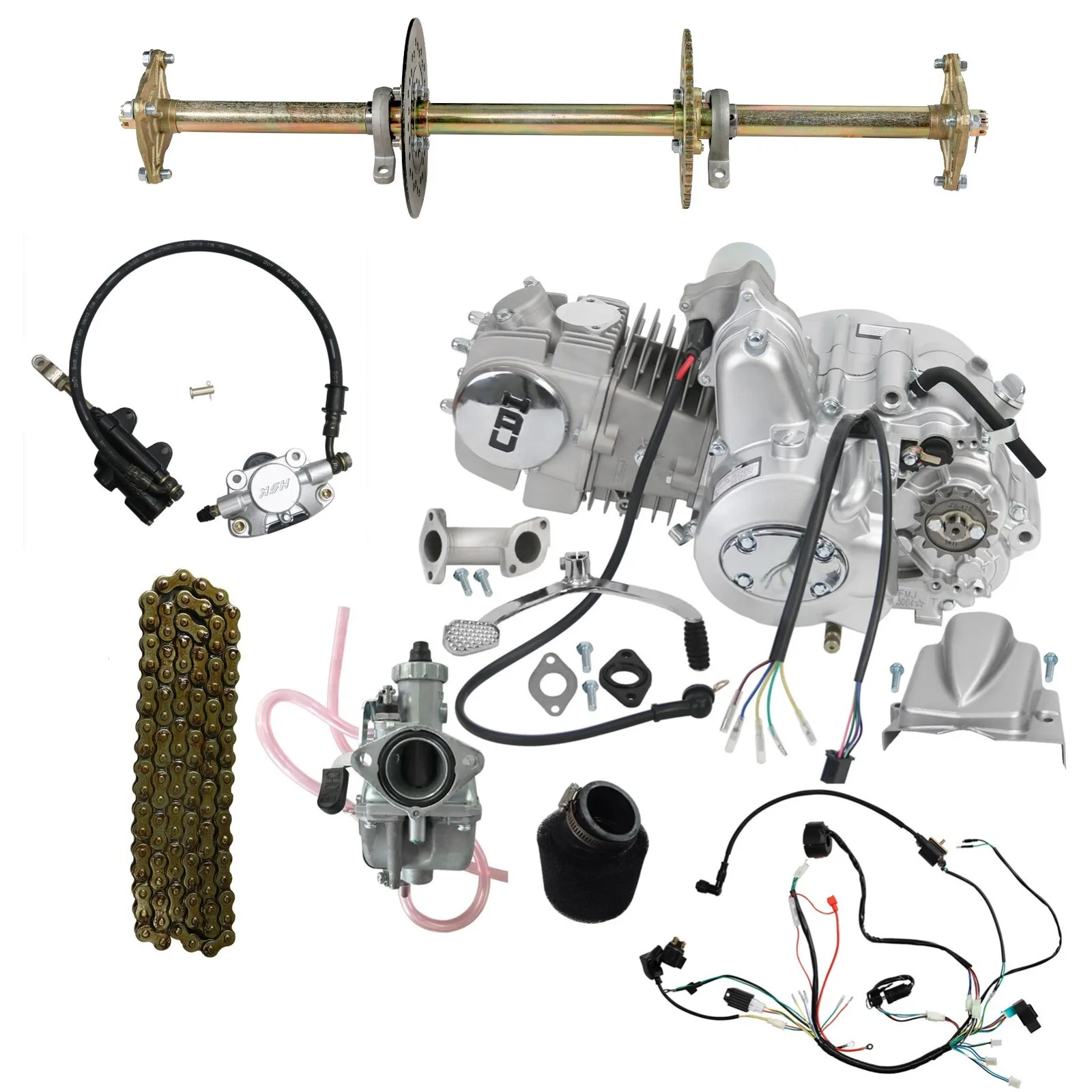 

32" Go kart Rear Axle + 140cc Electric Engine Motor for Golf Go Cart Bike ATV Trike