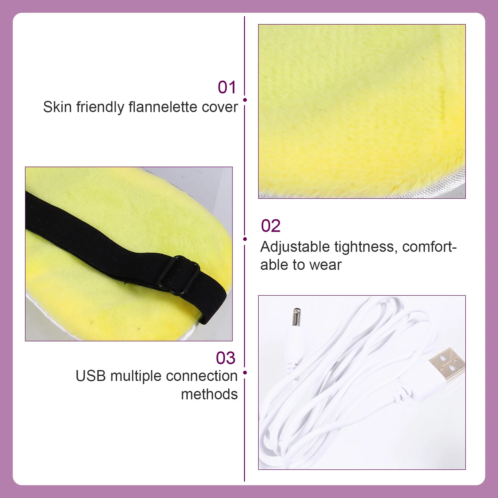 

USB Heated Eye Mask Premium Material for Skin Comfortable and Smooth Light Blocking for Better Sleep and Eye Health