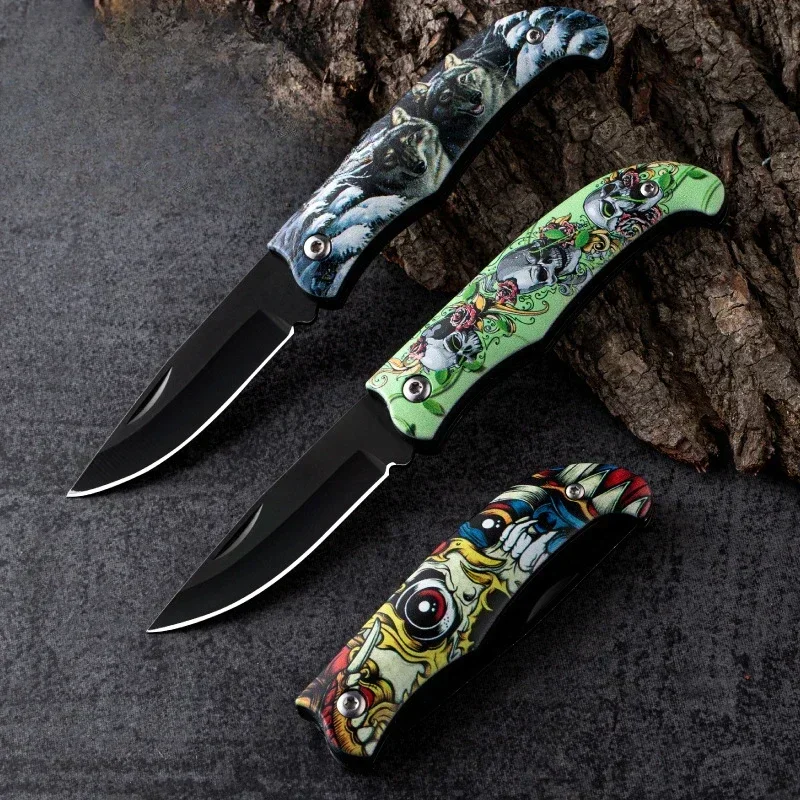 Outdoor Camping Sharp Stainless Steel PP Handle Cutting Knife, Small Kitchen, Fruit, Multifunctional Self-defense Tool