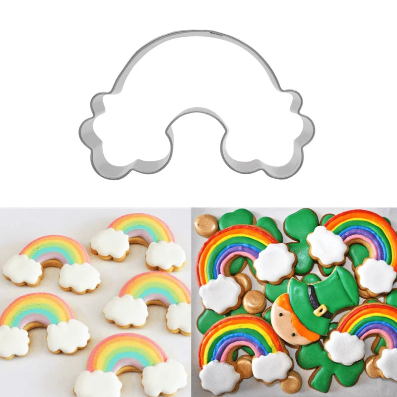 1pc Rainbow Cookie Cutter for Kids Weather Biscuit Fondant Bread Sandwich Pastry Bun Mold Baking Tool Kitchen Cookie Stamp