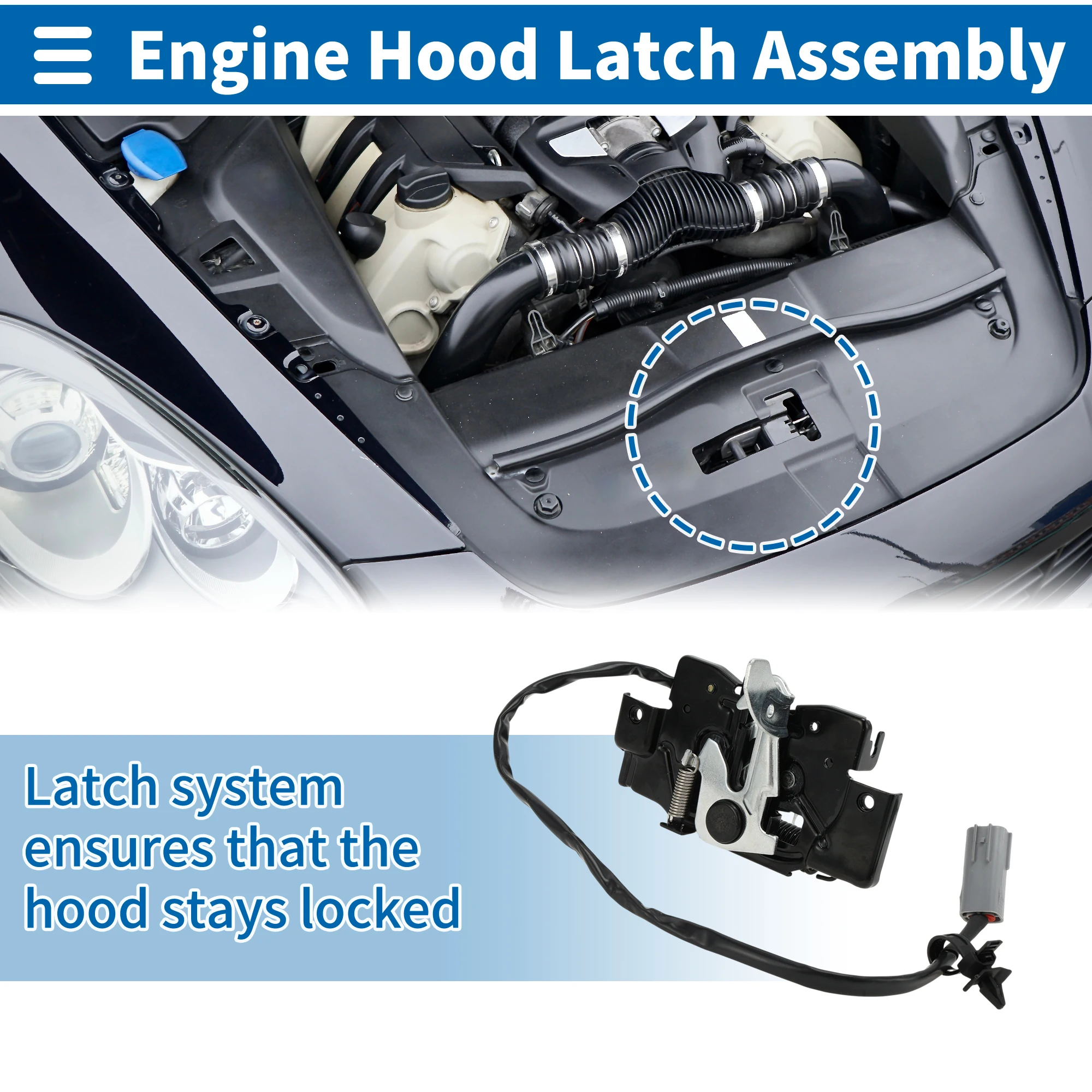 

UXCELL Hood Latch Assembly for Mazda 3 2010-2011 No.BBM456620A 1 Pc