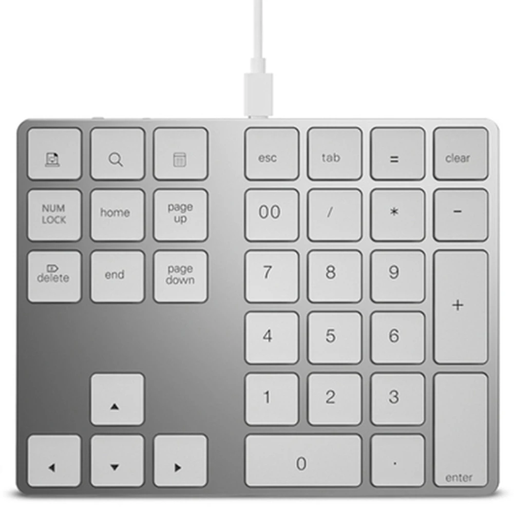 Wireless Keypad 34-Key USB Charging Bluetooth Numeric Keyboard Ultra-Thin Wireless