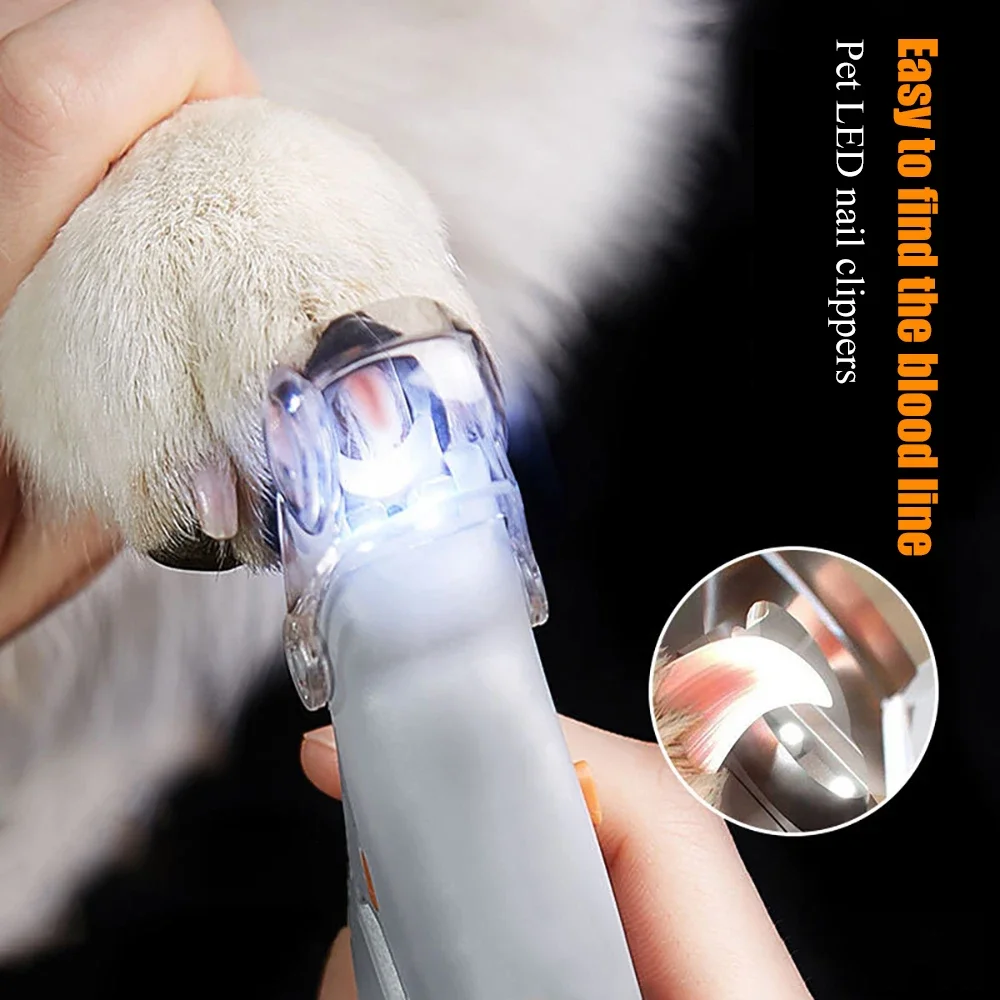 Pet Nail Clipper Scissors Pet Dog Cat Nail Toe Claw Clippers Scissor LED Light Nail Trimmer Grooming Tools Animals Pet Supplies