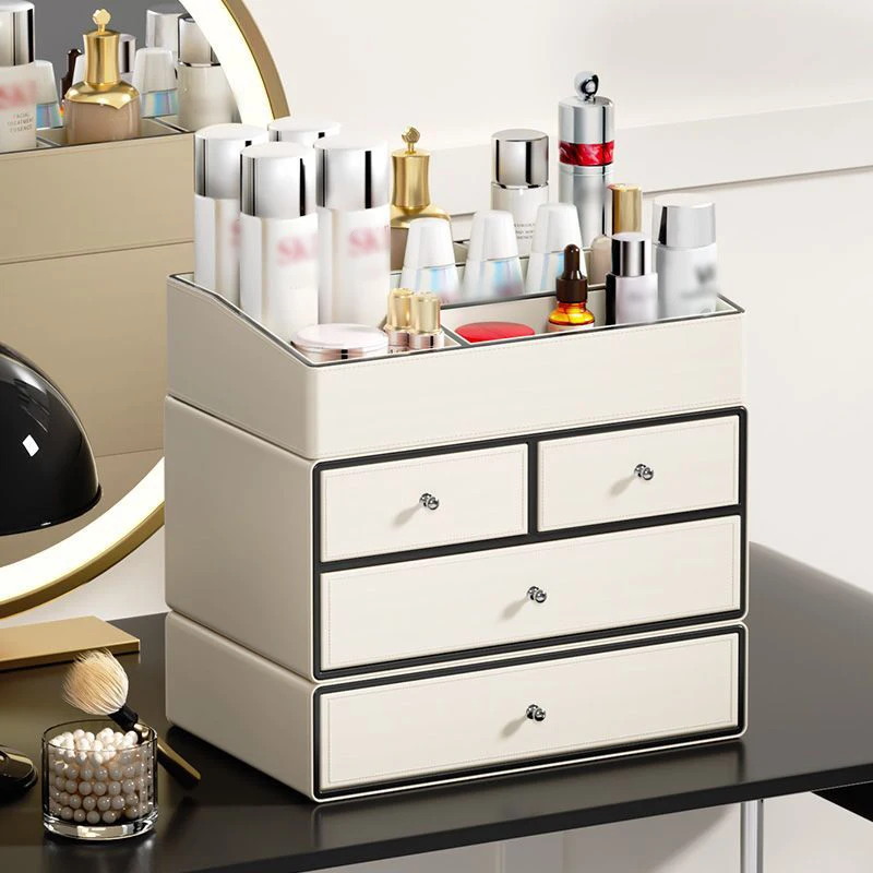 Desktop Makeup Organizer Drawer Type Cosmetic Storage Box Make Up Case Brush Holder Lipstick Skincare Makeup Tables Dressing