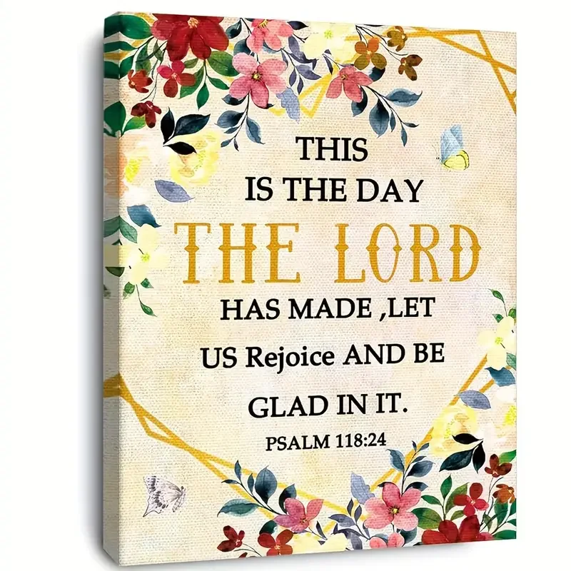 1pc No Frame This Is The Day The Lord Has Made Psalm 11824 Canvas Wall Art, Bible Verse Scripture Canvas Painting Prints